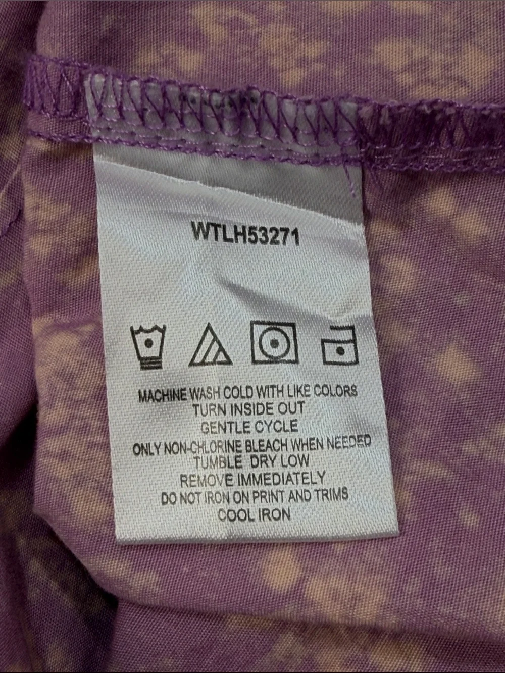 Wrangler Lavender Purple Acid Wash Western Snap Front Long Sleeve Shirt XL - Picture 8 of 9